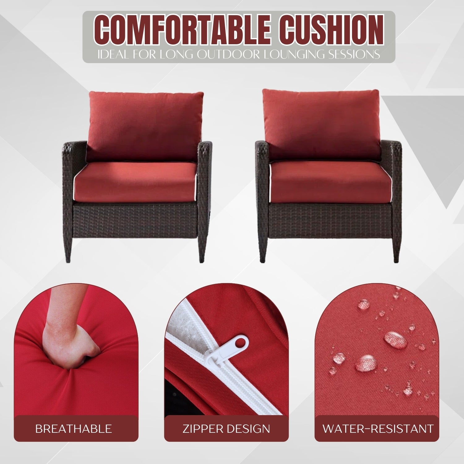 Outdoor 4 Piece Patio Wicker Furniture Set