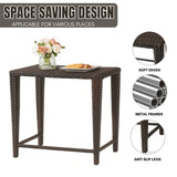 3-Piece Wicker Garden Bistro Set in Dark Brown