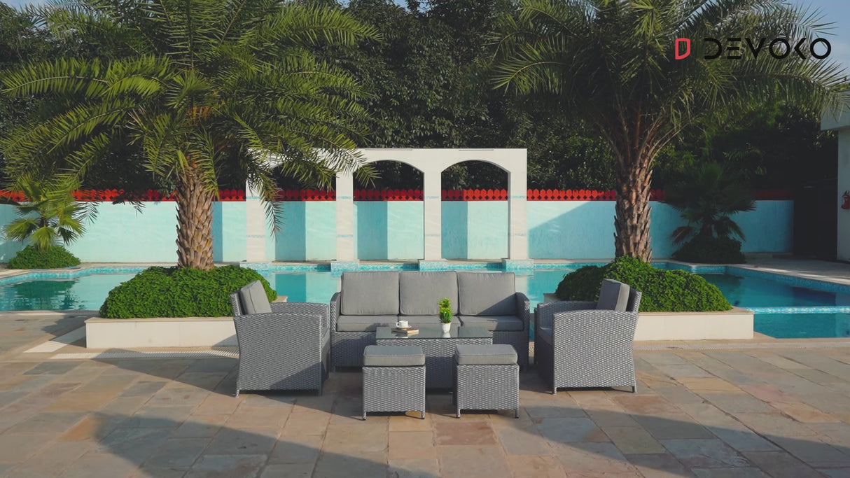 7 Piece Outdoor Wicker Conversation Furniture Set