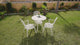 3-Seater Outdoor Cast Aluminum Bistro Set with Round Table (Beige)