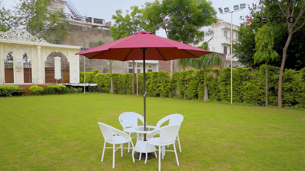 9ft Red Color Outdoor Patio Umbrella with Centre Pole