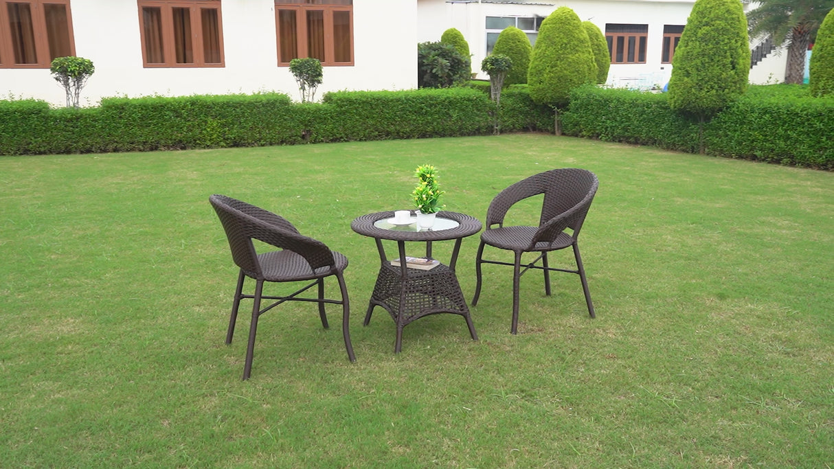 3-Piece Outdoor Rattan Wicker Patio Bistro Set