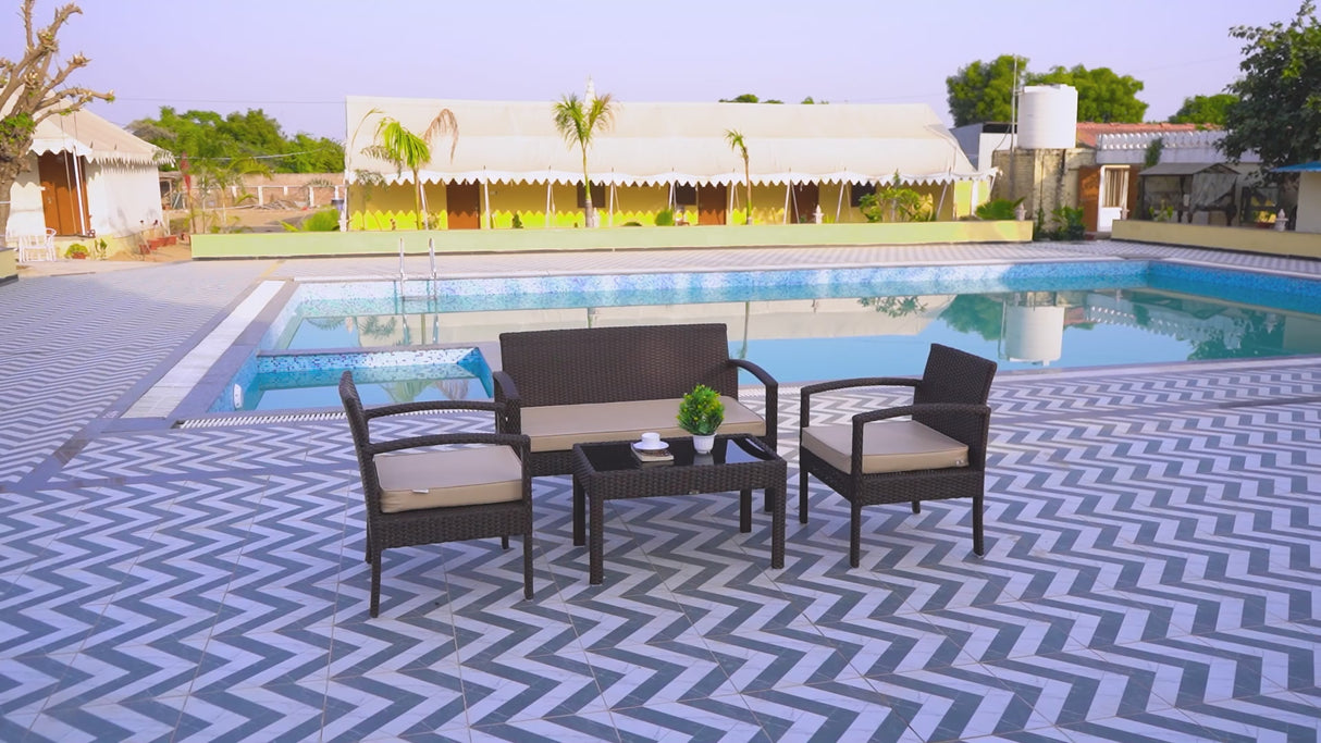 4 Pieces Patio Furniture Set, Outdoor Sectional Sofa