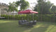 10ft Side Pole Square Shape Outdoor Umbrella With Marble Base (Red)