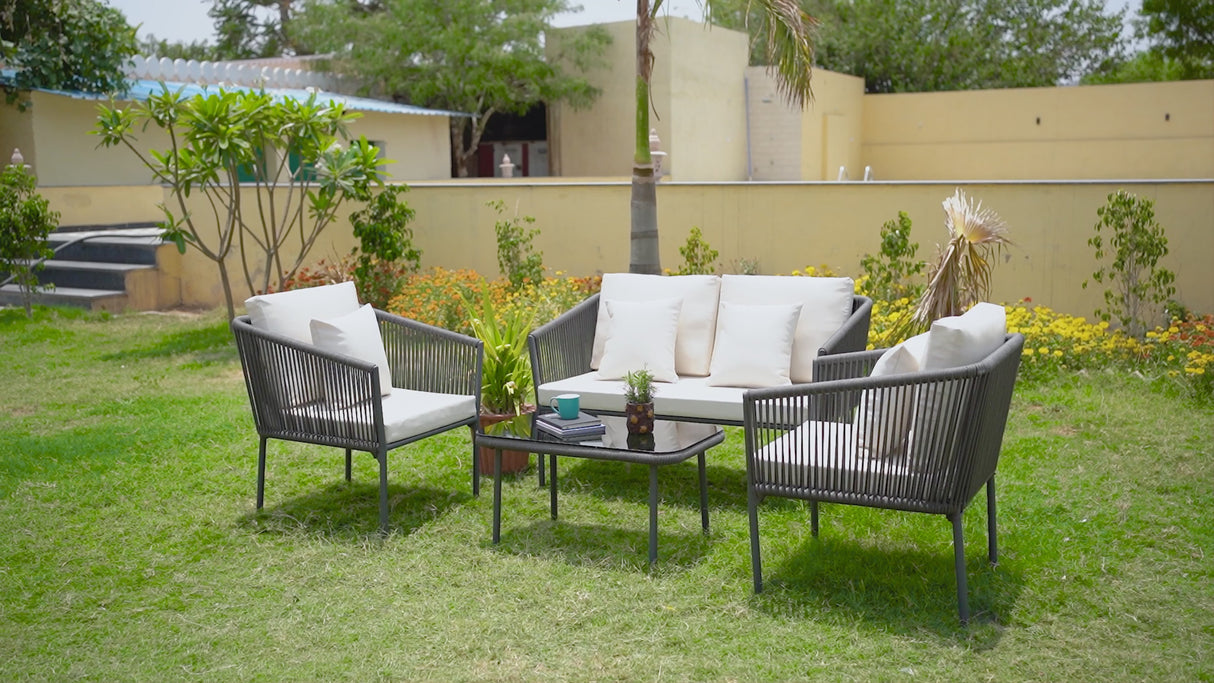 Outdoor 4 Seater Rope Sofa Set