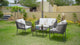 Outdoor 4 Seater Rope Sofa Set