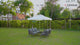 10ft Side Pole Square Shape Outdoor Umbrella With Marble Base (White)