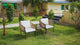 Outdoor Rope Patio Set with Glass Top Table