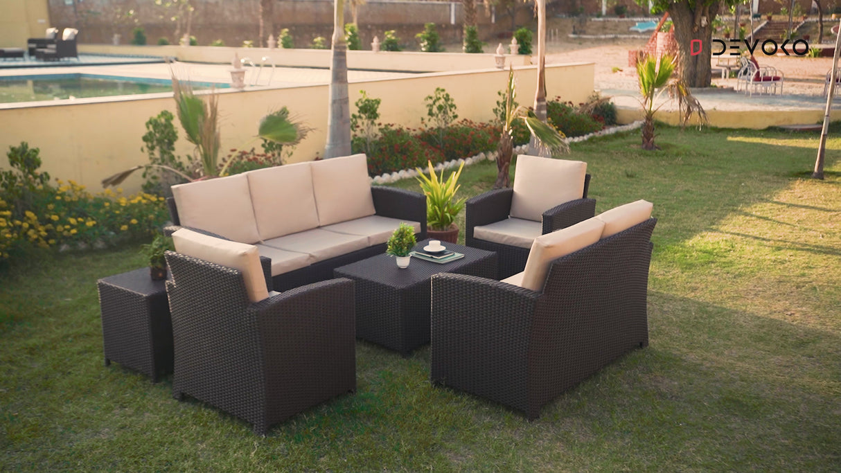 Outdoor 7-Seater Wicker Sectional Sofa Set