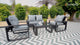 4-Piece Outdoor Rattan Wicker Patio Sofa Set & Glass Top Table