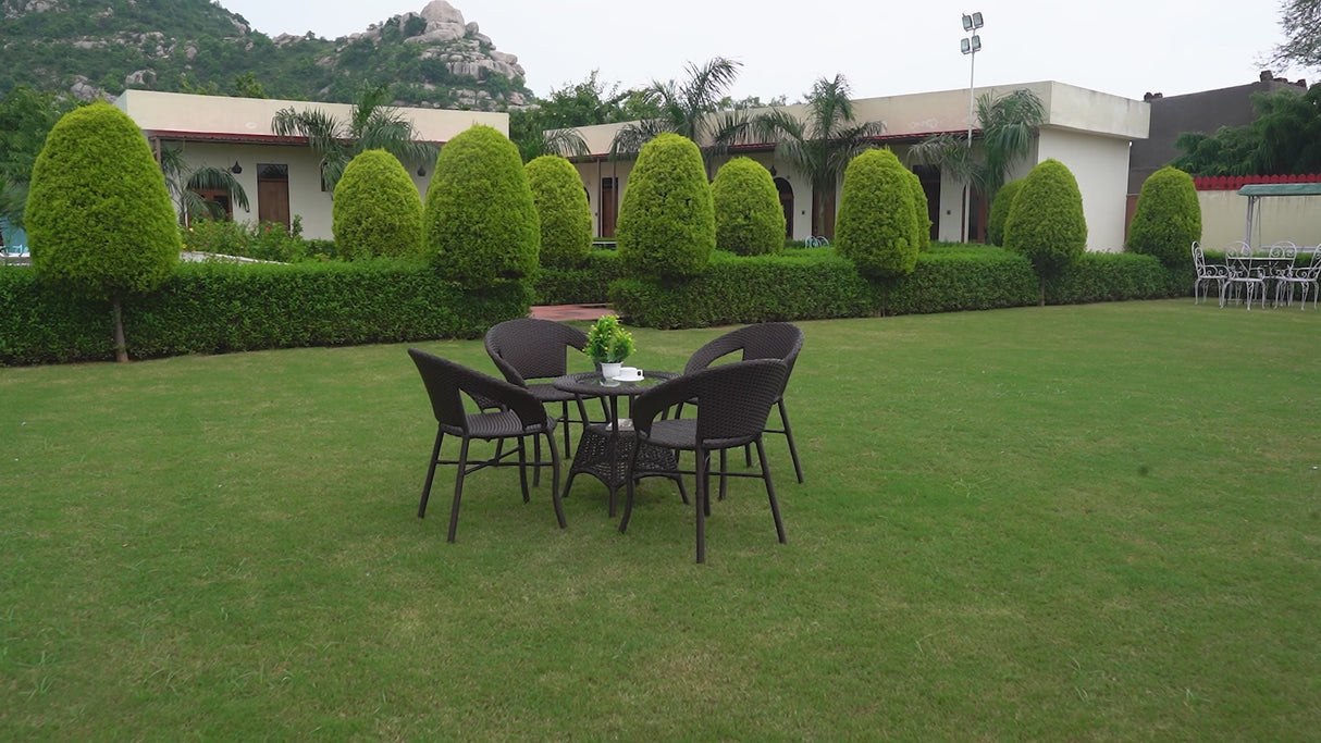 5-Piece Outdoor Rattan Wicker Patio Bistro Set