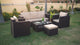 Outdoor 5 Piece HDPE Wicker Conversation Sofa Set
