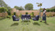 Outdoor Rope 4-Seater Sofa Set with Glass Top Table (Navy-blue & Royal Blue)