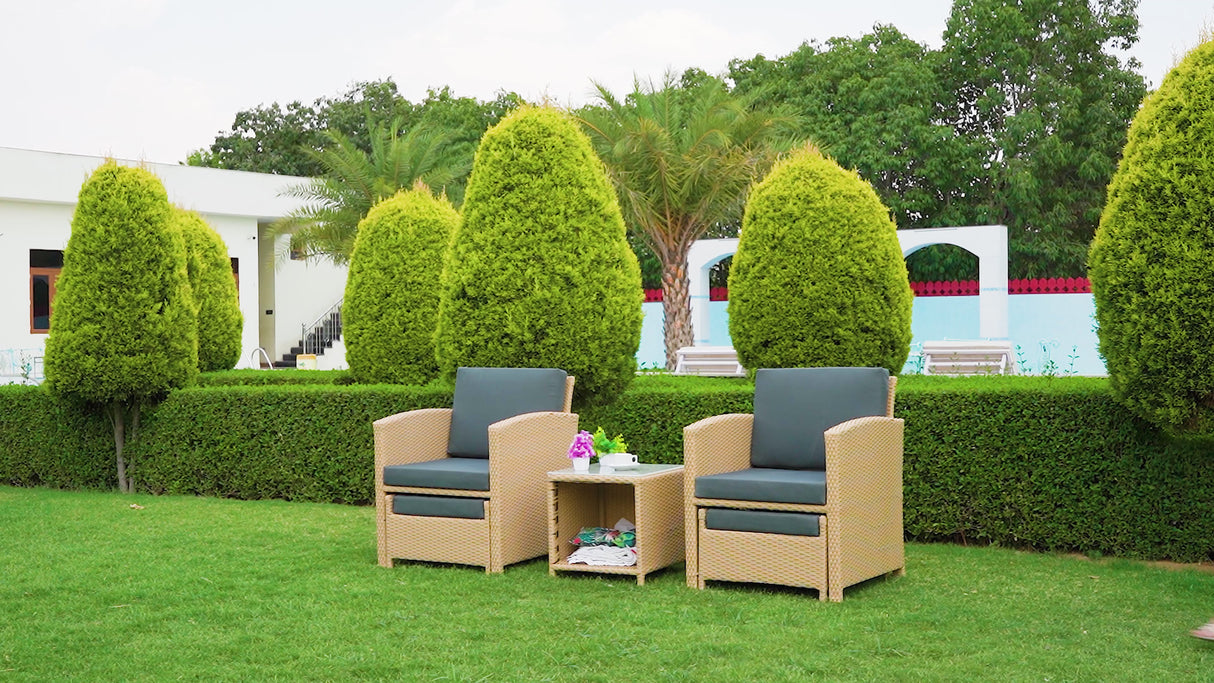 Outdoor 5 Piece Patio Wicker All Weather Sectional Furniture Set