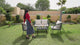 Outdoor Rope 4-Seater Sofa Set with Glass Top Table (Green & Off-white)
