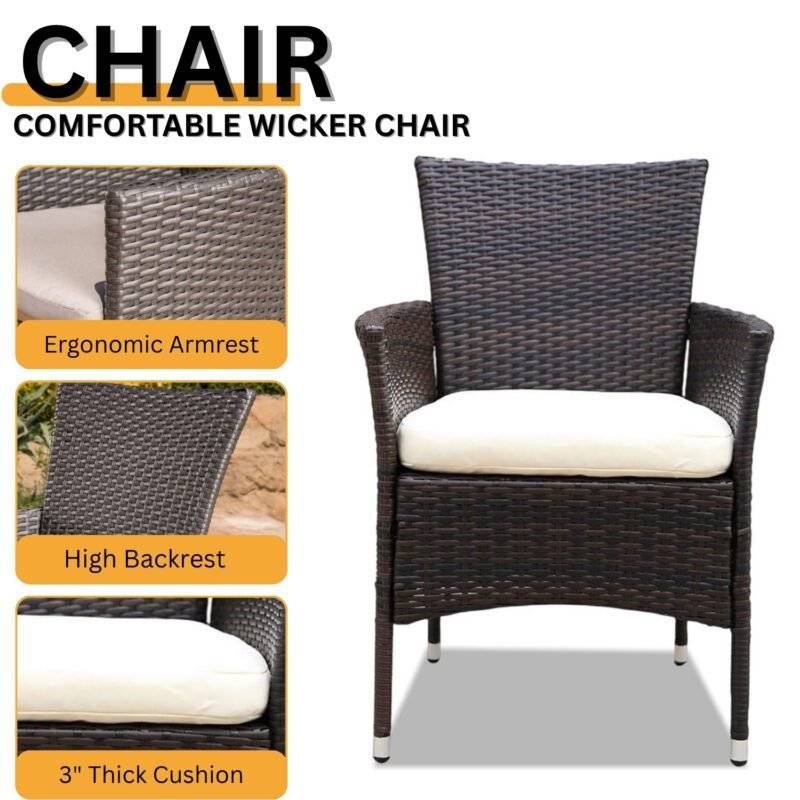 Devoko 3-Piece Outdoor Rattan Furniture Set - Image 3