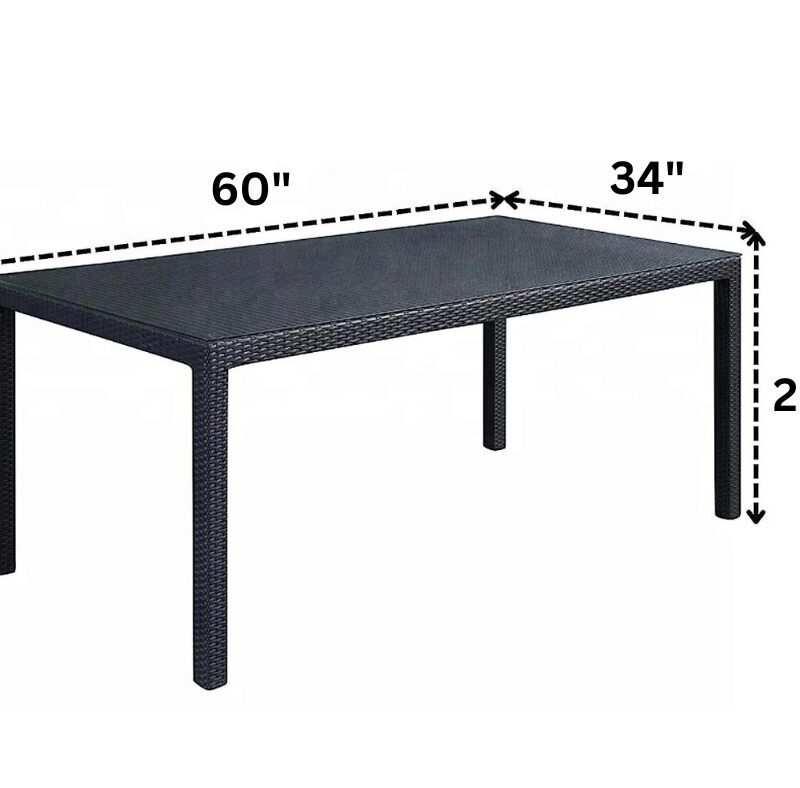 7-Piece Iron Outdoor Dining Set (Black) - Image 3