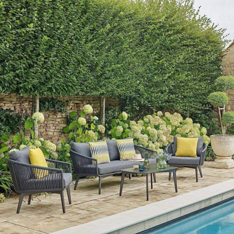 Rope Sofa Set & Table (4 Pieces)
