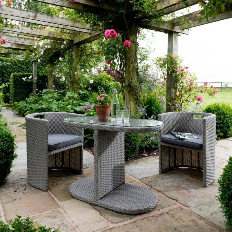 DEVOKO 3 Piece patio Furniture Set For Outdoor (Grey)