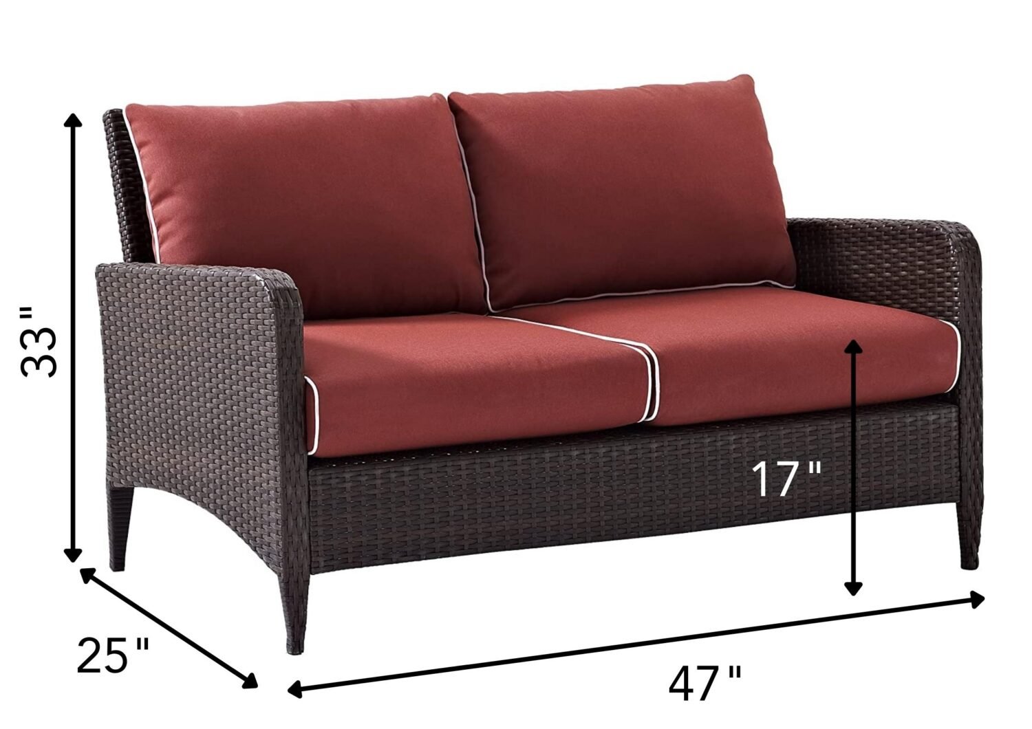DEVOKO Patio Furniture Set 1-Piece (Dark Brown & Red) - Image 2