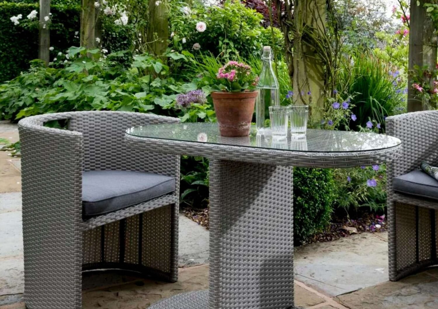DEVOKO 3 Piece patio Furniture Set For Outdoor (Grey) - Image 3