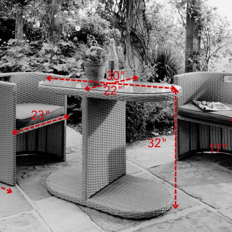 DEVOKO 3 Piece patio Furniture Set For Outdoor (Grey) - Image 2