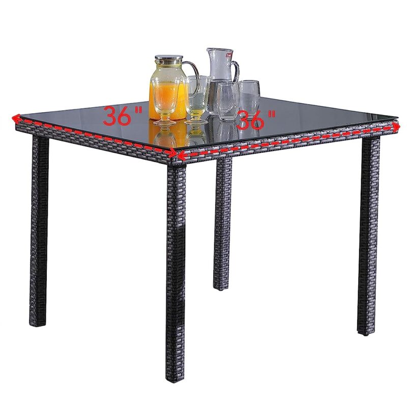 5 Piece Space Saving Patio Dining Set (Black/Gray) - Image 2