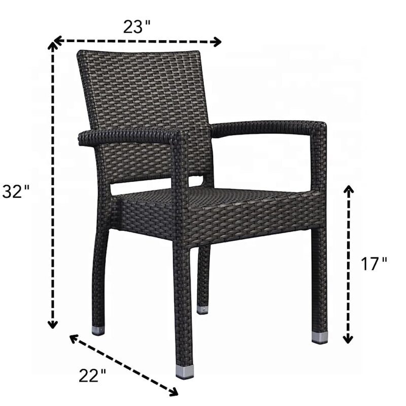 7-Piece Iron Outdoor Dining Set (Black) - Image 2
