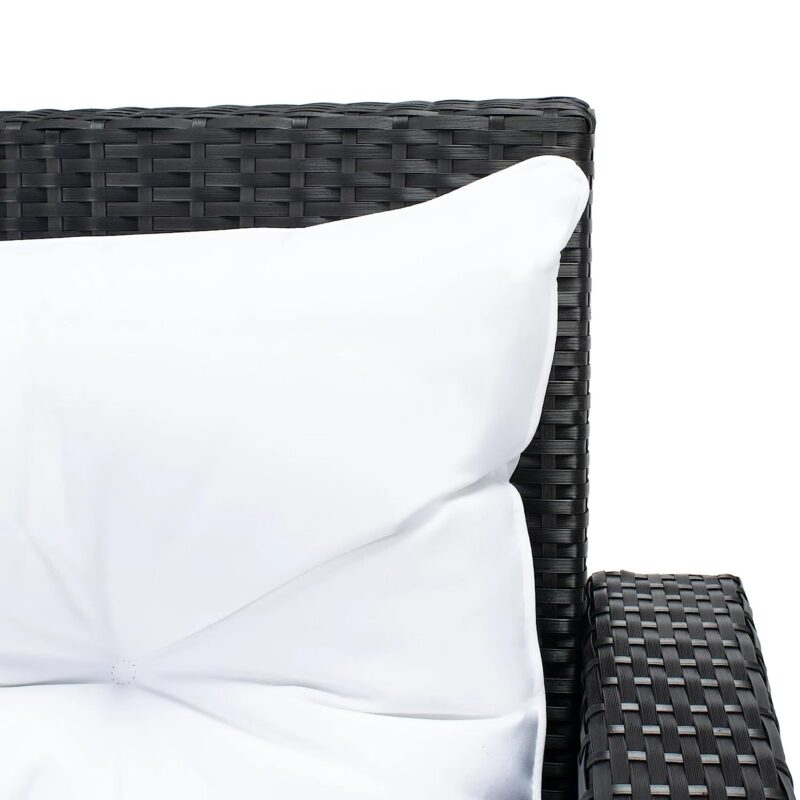 5-Piece Wicker Patio Conversation Set (Black/White) - Image 4