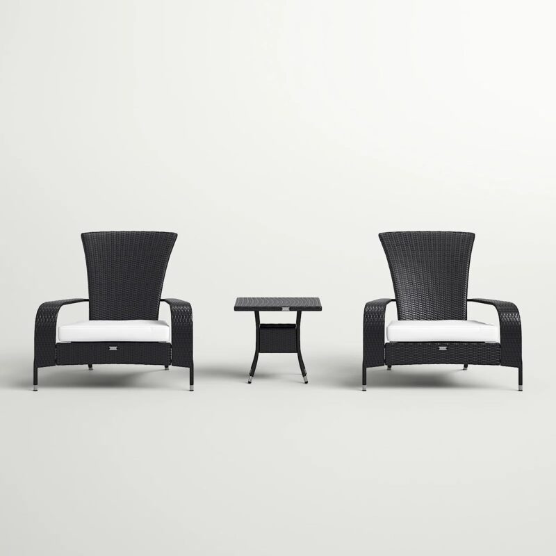 Wicker Lounge Chair (Black/White) - Image 5