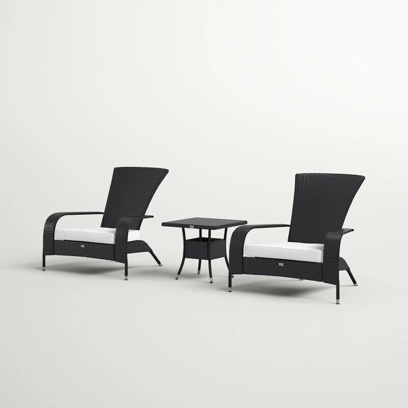 Wicker Lounge Chair (Black/White) - Image 6