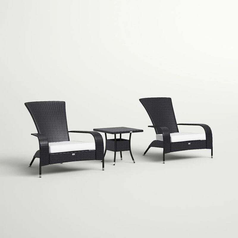 Wicker Lounge Chair (Black/White) - Image 7