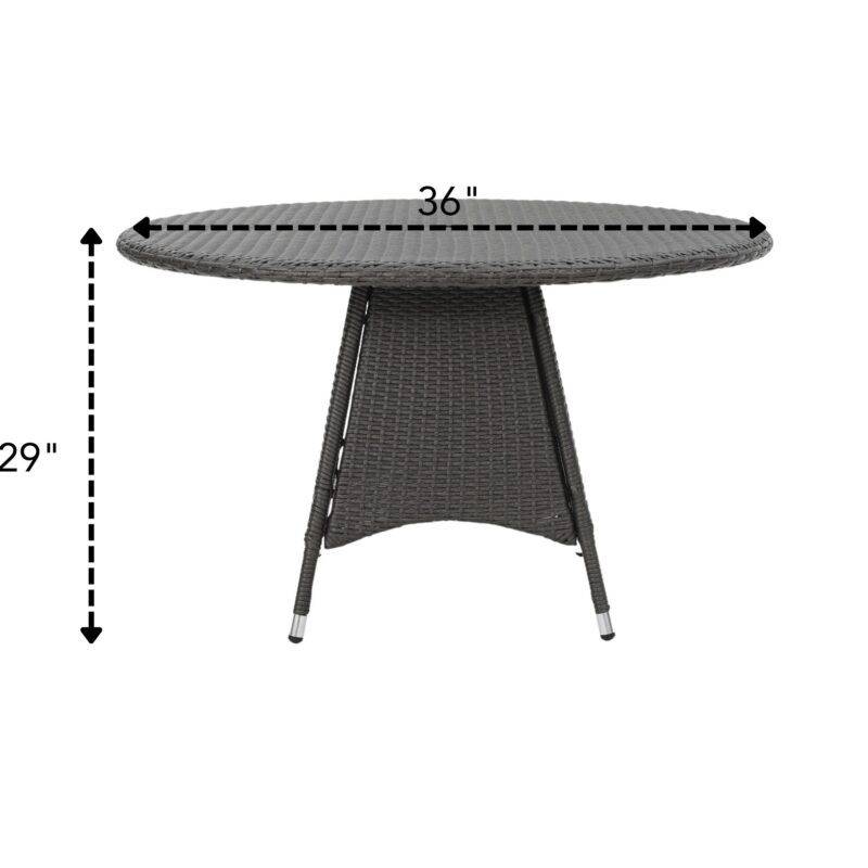 Patio Wicker Table (Black) - Image 2