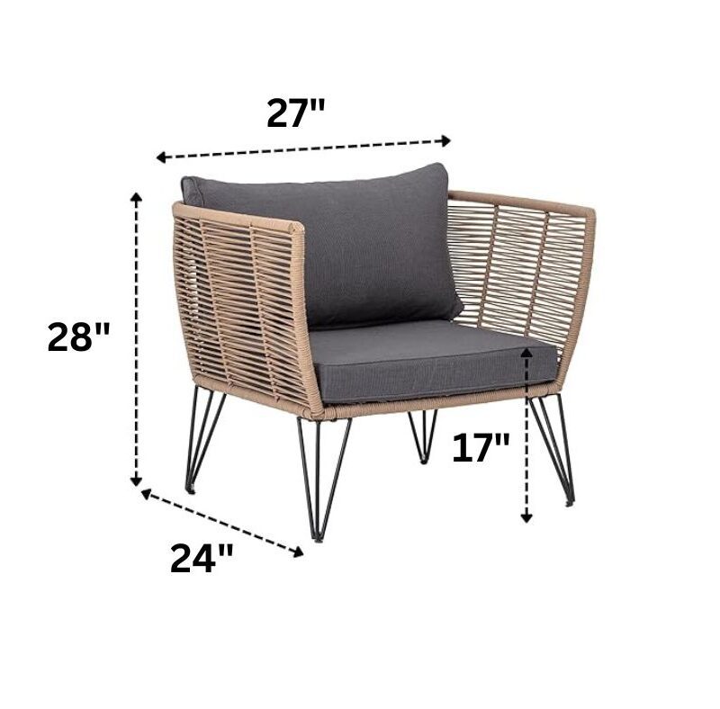 Outdoor Patio Sofa (Beige and Dark Grey) - Image 2