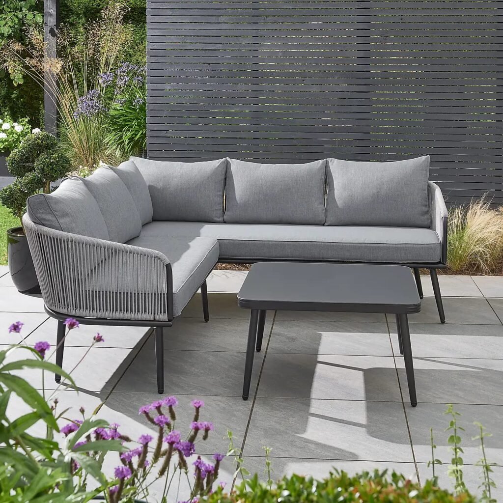 DEVOKO L-Shaped Conversation Sofa Set (Grey) - Image 3