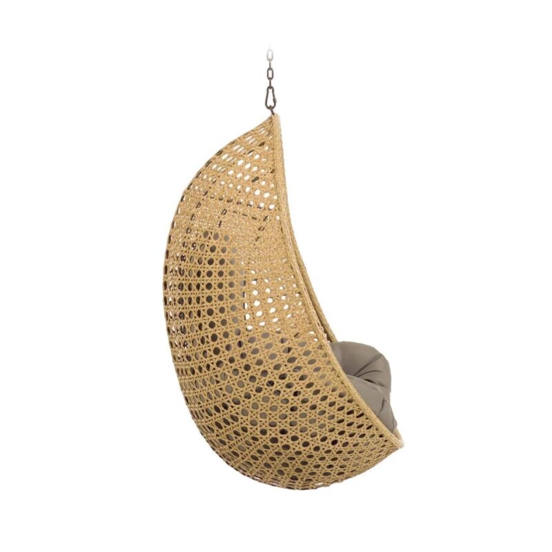 Hanging Egg Swing Chair (Beige and Dark Grey) - Image 3