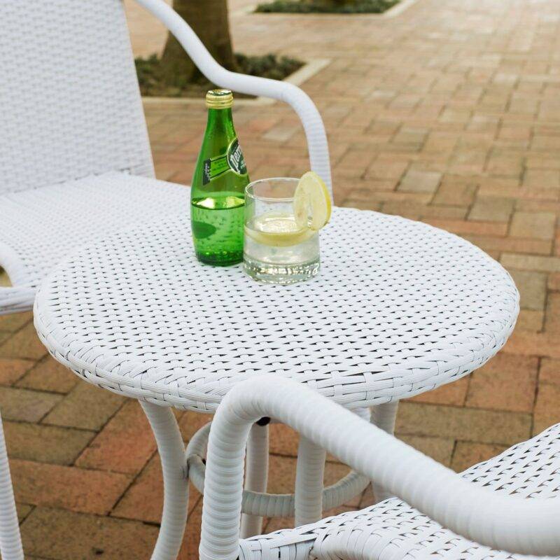 White Rattan Outdoor Furniture Set - 3-Piece - Image 3