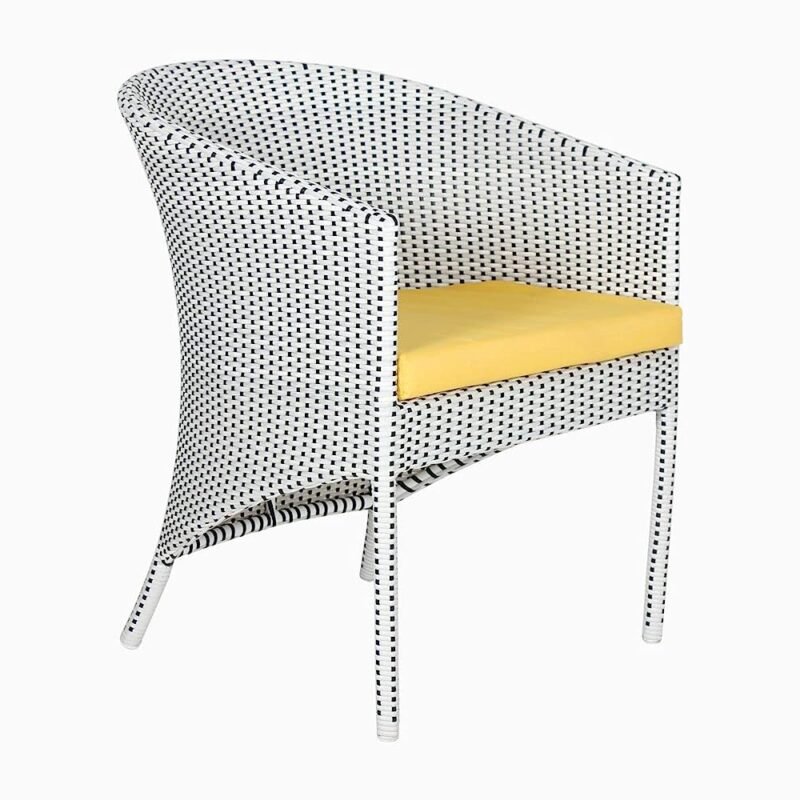 3-Piece Patio Bistro Set (White and Yellow) - Image 4