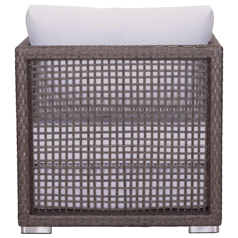 5-Piece Rattan Conversation Set (Dark Brown and White) - Image 4