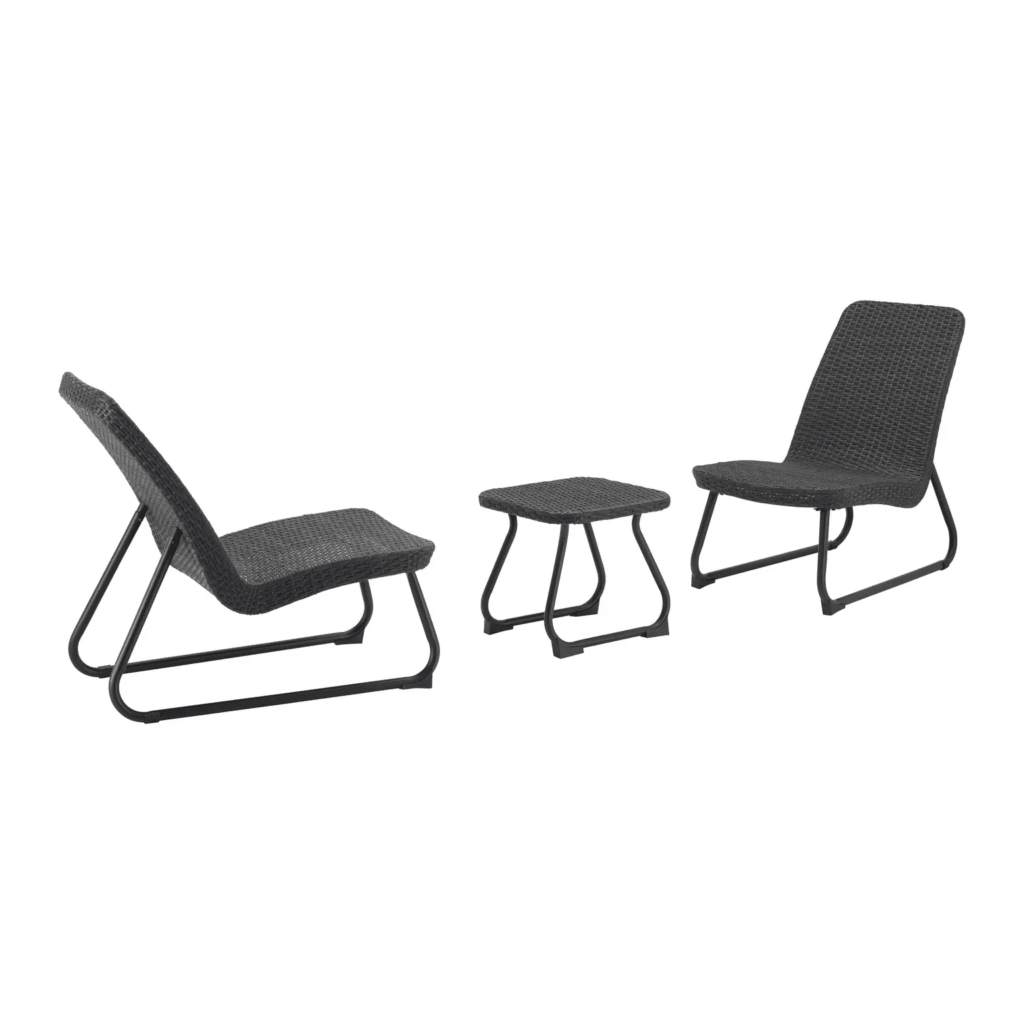 3 Piece Rattan & Wicker Patio Furniture Set (Dark Brown) - Image 3