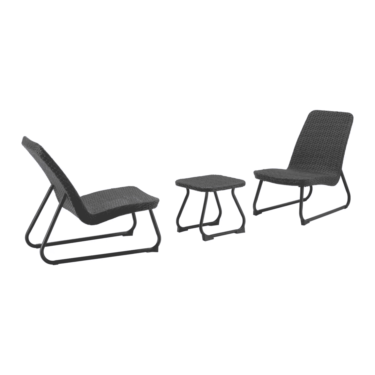 3 Piece Rattan & Wicker Patio Furniture Set (Dark Brown) - Image 3