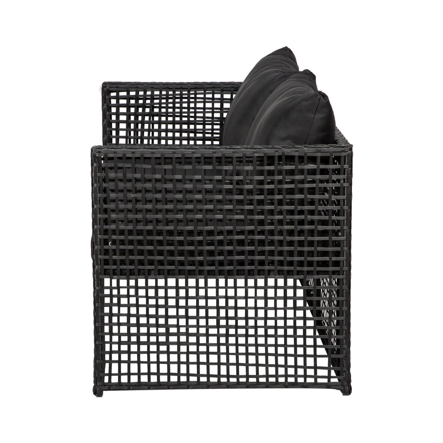 4 piece outdoor furniture conversation set (Black and Black) - Image 3
