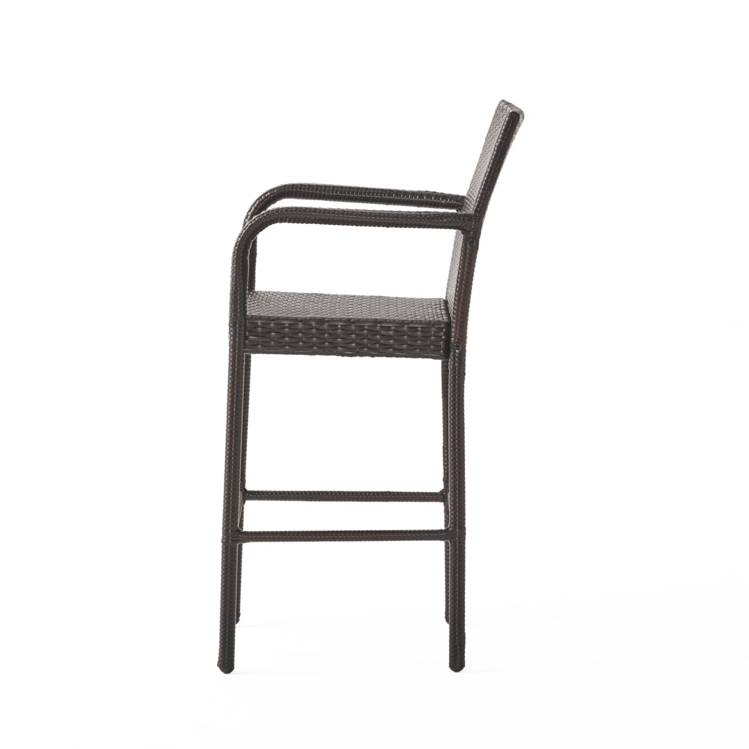 DEVOKO 5-Piece Rattan Wicker Patio Bar Set(Dark Brown) - Image 5