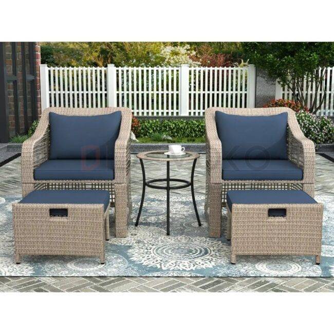 DEVOKO Rope Patio Chairs Set of 4 with Cushions for Living Room Home  Stacking Chairs with Rope Weave Garden Chairs Outdoor Furniture for  Poolside Garden and Balcony.(Grey Color) : : Toys 