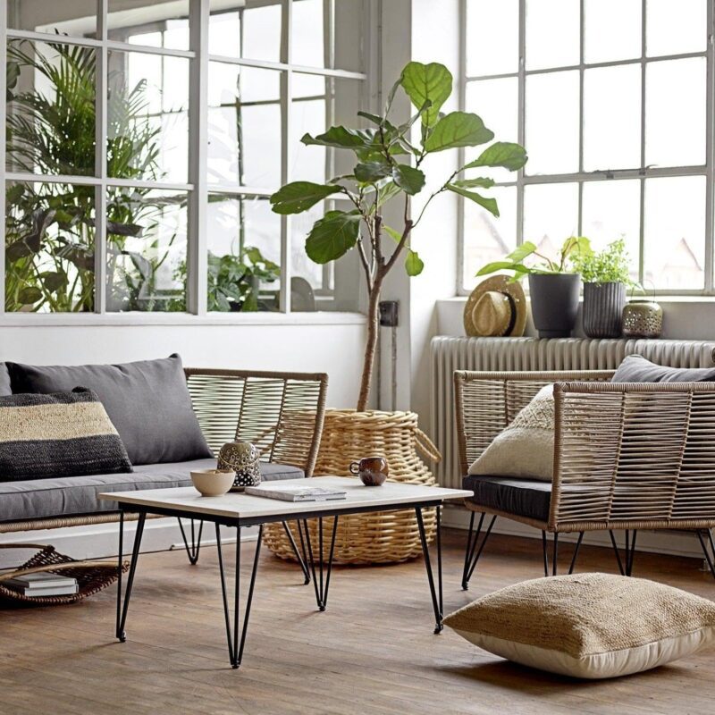 Outdoor Patio Sofa (Beige and Dark Grey) - Image 4