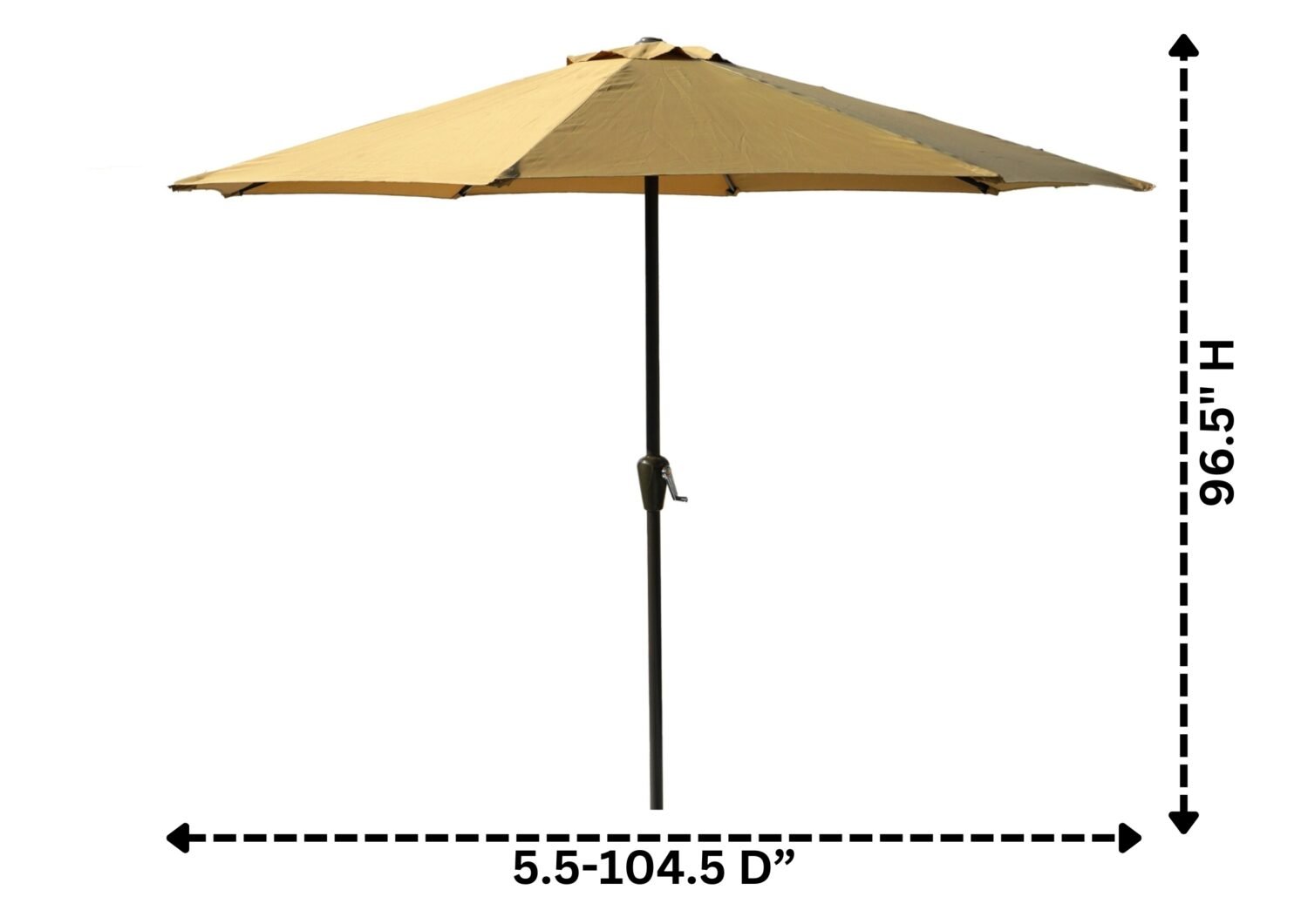 9ft Beige Color Outdoor Patio Umbrella UV-Resistant with Centre Pole Stand Ideal for Garden, Beach & Cafe - Image 3