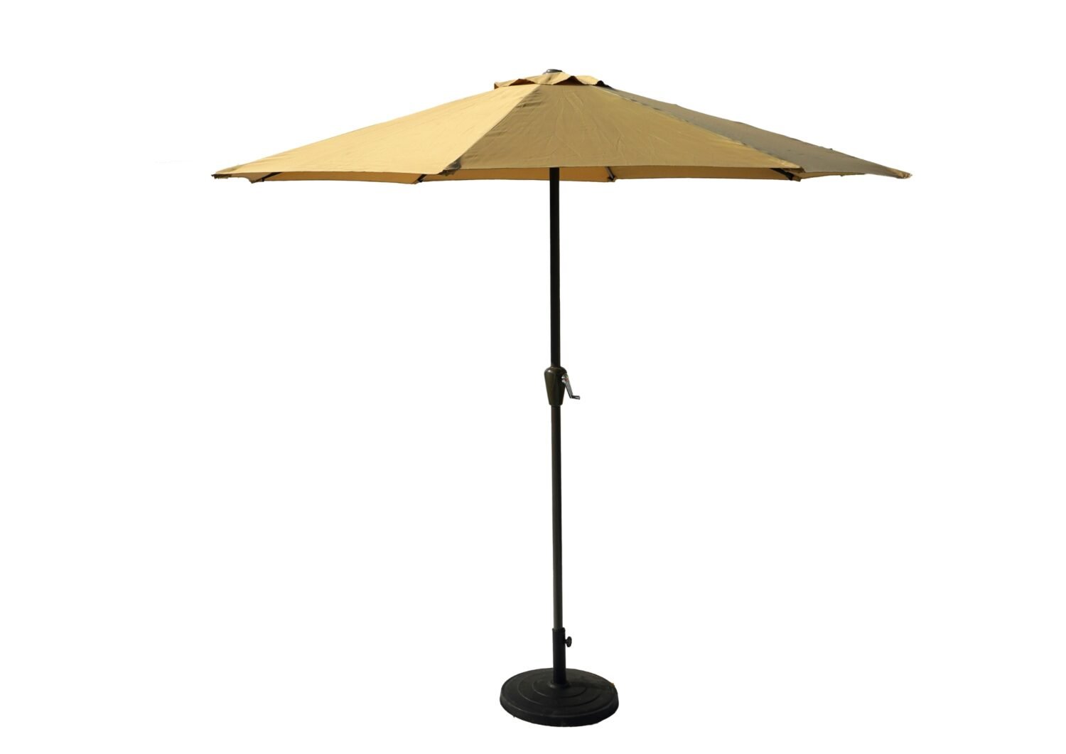 9ft Beige Color Outdoor Patio Umbrella UV-Resistant with Centre Pole Stand Ideal for Garden, Beach & Cafe - Image 2