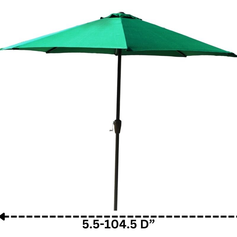 9ft Outdoor Patio Umbrella Waterproof & Fade-Resistant with Center Pole Stand for Garden, Poolside(Green) - Image 2