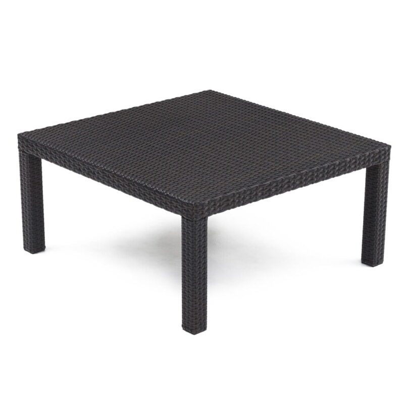 L-Shape Wicker Rattan Waterproof Outdoor Sectional Sofa with Side and Center Table (Dark Brown & Orange) - Image 4
