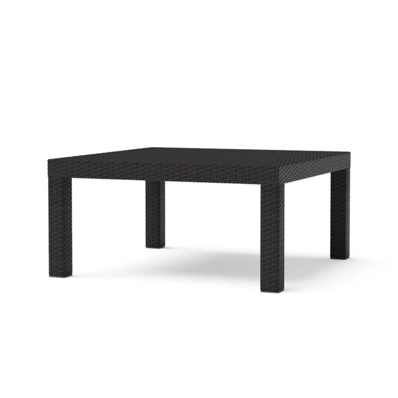 All Weather Outdoor Wicker Garden Sectional Conversation Set with Side and Center Table(Dark Brown & White) - Image 6